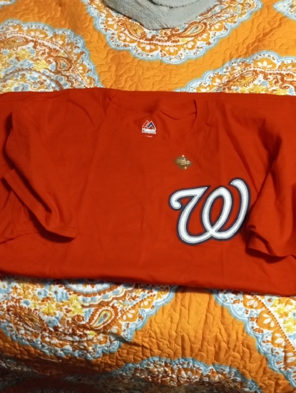 Majestic Red Washington W Logo T-Shirt
